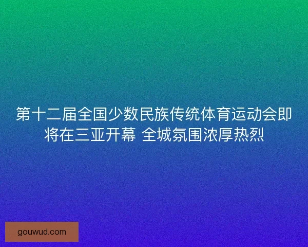 第十二届全国少数民族传统体育运动会即将在三亚开幕 全城氛围浓厚热烈 第十二届全国少数民族传统体育运动会即将在三亚开幕 全城氛围浓厚热烈